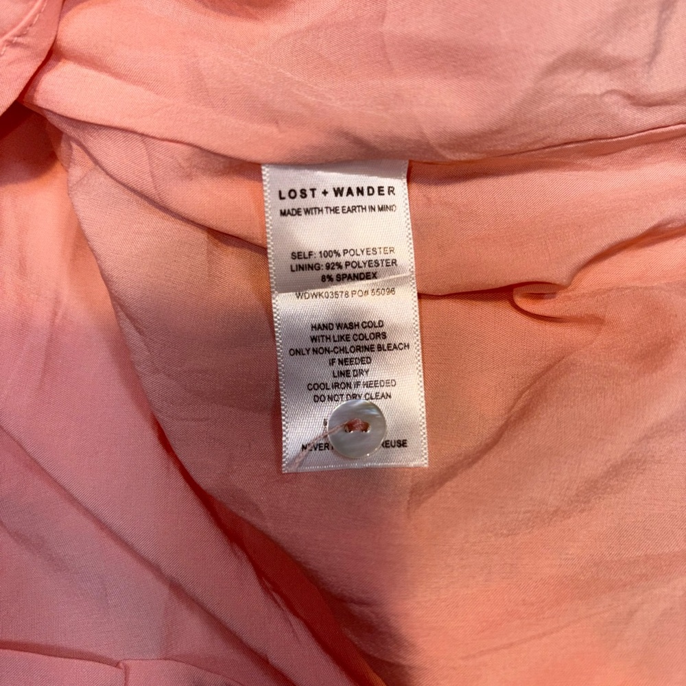 Lost + Wander Sunset Fleurs Mini Dress coral floral tiered ruffles medium - Picture 11 of 13